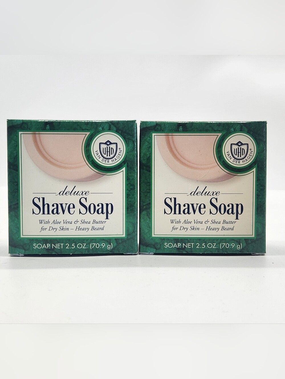 2 Van Der Hagen Deluxe Shave Soap Aloe Vera Shea Butter Dry Skin  Heavy Beard